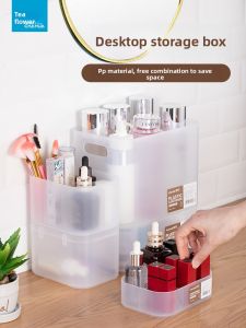 CHAHUA | Transparent Cosmetic Organizer Box for Desk with Multiple Compartments