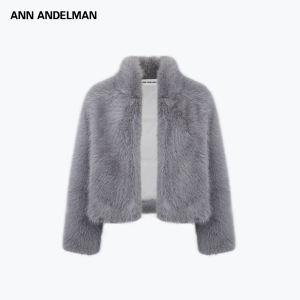ANN ANDELMAN | Winter Turn-down Collar Long Sleeve Eco Fur Coat Short