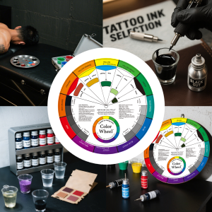 POSEIDON 12 Color Card English Three Tier Design Rotating Chromatic Circle For Permanent Makeup Tattoo Supplies