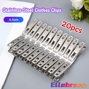 Clothes Clips Stainless Steel 20Pcs Metal Sealing Clip Socks Clothing Pegs