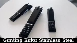 GW - GUNTING KUKU STAINLESS STEEL HITAM DOFF ANTI SLIP / ALAT POTONG KUKU