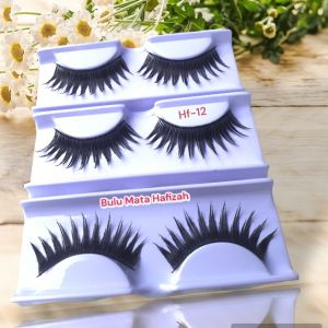 Bulu Mata Palsu Hafizah HF - 12 isi 12 Pasang / 12 Pcs  Lusinan Gratis Tutup Mika