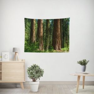 VIKAMA Khổng Lồ Rừng Redwood Tấm Thảm Xanh Hoang Dã Treo Tường Cho Phòng Ngủ Phòng Khách Trang Trí Nhà Polyester Jacquard