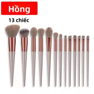 Bộ Cọ Trang Điểm Chuyên Nghiệp 13 Món - Cọ Nền Che Khuyết Điểm Phấn Phủ Má Hồng Phấn Mắt Cao Cấp Dành Cho Nữ Chất Liệu Sợi Len Thời Trang