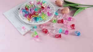20/40pcs Plastic Colorful Gem Rings Toys for Kids Bulk Toy Diamond Ring Princess Ring Dress Up Favor Kid Birthday Party Supplies