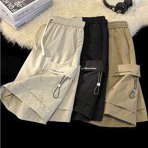 American High Street Workwear Shorts Men Summer New Loose Sports Youth Casual Five-Quarter Pants Straight Leg Pocket Decorated Anti-Wrinkle