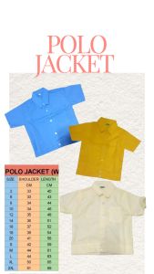 Mens Polo Jacket School Uniform Colored Blue Yellow White Size Chart Included