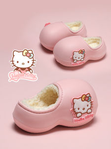 Sanrio Girls Cotton Mop Slippers for Indoor Use Winter Cute Cartoon Design Waterproof Warm Baby Home Shoes for Children Age 3-18