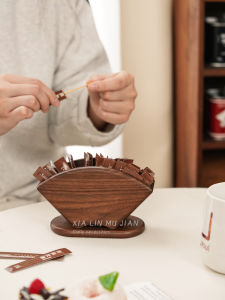 Real Wood Toothpick Storage Box Creative Restaurant High Value Luxury Independent Packaging New Model Elegant Design