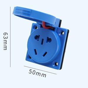 Đèn Ổ Cắm Điện Tròn IP45 Chống Nước Chống Bụi Ổ Cắm Điện 5 Lỗ Hai Ba Chân Ổ Cắm Điện Màu Xanh Tiêu Chuẩn Quốc Gia