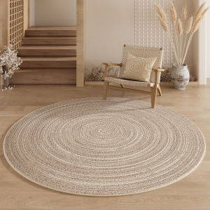 MENGSHANGDIAN | Wool-like Jute Round Carpet Minimalist Luxury Easy to Clean Waterproof Stain-resistant