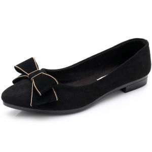 flat heel cloth shoes for women new fashionable single shoe work shoes with soft bottom and bow details pure color spring 2019