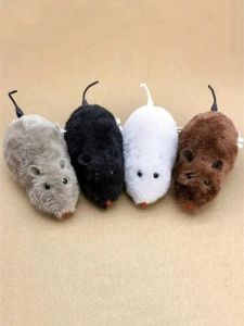 4 Color Cat Toys Wind-up Plush Mouse Toy for Cats and Dogs - Mechanical Movement Cloth Mouse No Batteries Required