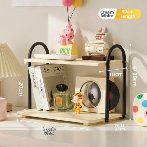 Nordic Retro Style Desk Bookshelf Multi-layer