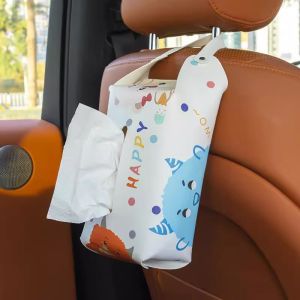 2025 New Cute Cartoon Tissue Box Car Hanging Living Room Bedroom Office Decorative Storage Tissue Holder Paper Towel Organizer
