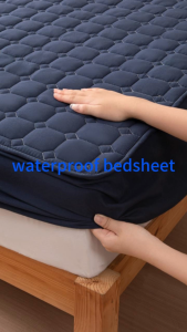 Waterproof Quilted Cotton Mattress Protector Bed Sheet Machine Washable Grid Pattern Design Full/Queen Size Bed Cover Fit 2-15inch thickness Matress