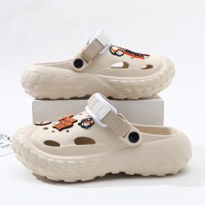 Mens Summer Thick Bottom Outdoor Wear Anti-Slip Dual Use Beach Walking Comfortable Sport Headless Couple Sandals