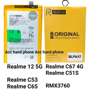 Baterai Realme 12 5G C51S C53 C65 C67 4G BLPA17 RMX3760 Original 100