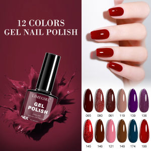 LIMEGIRL 8ml Gel Nail Polish Glitter Bright Paint Art Manicure Semi-Permanent Soak UV Gel Varnish Suitable for Nail Art Designs