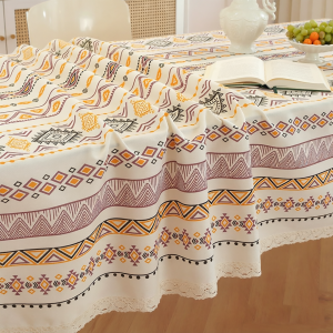 ZHUYUEGE | Waterproof Stain Resistant Bohemian Style Cotton Linen Tablecloth