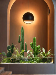 Large Indoor Entryway Bonsai Cactus Artificial Plant Landscape Valley Spirit Easy Growth Boreal Forest Style Decorative Piece