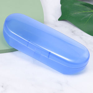 Solid Color Glasses Case Flat Glasses Myopia Glasses Plastic Box Sunglasses Storage Box Transparent Glasses Case Wholesale