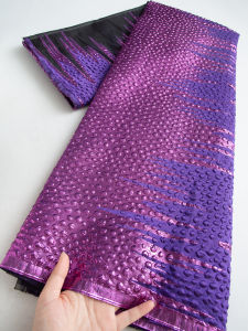 Vải Ren Lưới Jacquard Brocade Châu Phi Cao Cấp Chất Liệu Lưới Tulle Nigeria Ren Pháp Dát Vàng Dùng Cho Váy Và Tiệc Tùng Rộng 120CM