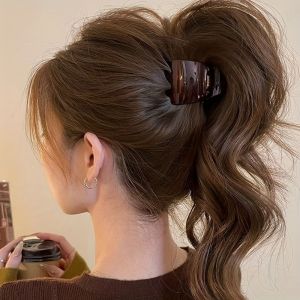 Kẹp Tóc Đuôi Ngựa Cao Cấp Bề Mặt Mờ Không Gây Hư Tổn Cho Tóc Dành Cho Nữ Dùng Hàng Ngày Kiểu Hình Chữ Nhật Hình Học.