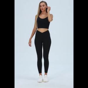 Quần Yoga Nữ Thời Trang Cạp Chéo Co Giãn Cao Ôm Dáng Chất Liệu Lụa Đá Mát Lạnh Nhẹ Nhàng Thích Hợp Cho Mùa Xuân Dài Đến Mắt Cá Chân