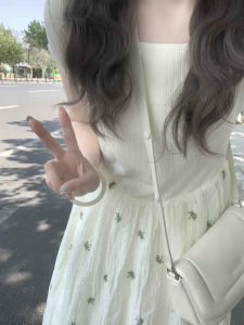 Ball Ball French Style Floral Summer Dress Womens A-Line Waist-Cinching Slimming Midi Skirt Sweet Sensation High-End Feel