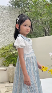 MARVES Gyuri Dress Setelan Baju Rok Anak Perempuan Korean Style Bahan Crinkle Usia 2 Hingga 14 Tahun