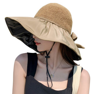 Women Sun Hat Summer Outdoor Sun Protection Wide Brim Hat Foldable Bucket Hat Beach Cap Fold Fisherman Cap Quick Dry Straw Hat