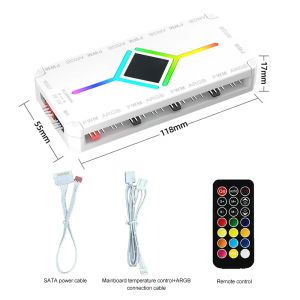 kebidumei | KEBIDUMEI ARGB PWM Fan HUB Adapter 3 in 1 5V 3 Pin ARGB Controller Cooling Fan Adapter 1 To 9 Ports for Computer PC Case Fan