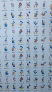 Sticker khen chữ Tiếng anh VỊT DONAL - Combo 40k 5 tờ A4 x 129 sticker