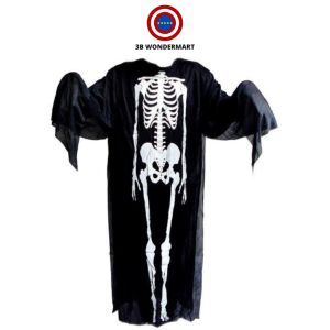 Halloween Skeleton Ghost Cosplay Fancy Dress Party Children Adult Costume Hantu