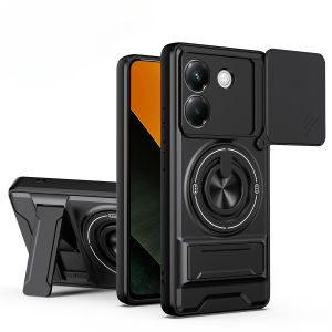 Lens Slide Camera Phone Case for Xiaomi Poco X7 X6 X5 Pro F7 Ultra M7 Plus C85 C75 C65 C71 Ring Stand Magnetic Protection Cover