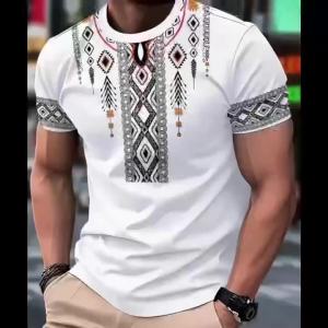 Mens Fashion 3D Printed Mens T-Shirt Crew Neck Short Sleeve Summer Crew Neck T-Shirt Casual Wear Polyester Fiber Regular
