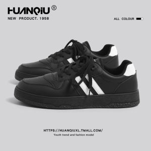 HuanQiu | Casual Sporty Black Low Cut Canvas Shoes for Men