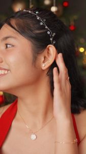 DAVINA Ladies Seila Earrings Rose Gold Color Sterling Silver 925- Anting Wanita Perak S925