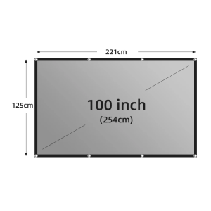 Projector Screen 1000-130 Inch Metal Grey Anti-Light 16:9 Portable Black Border With Holes Home Outdoor Projection Screen