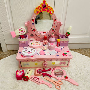 YOULEBI | Wooden Simulated Dressing Table Set Toy