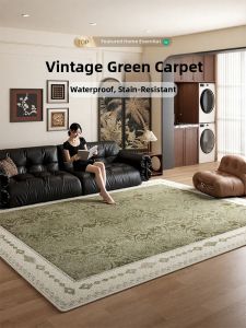 AOVOC | Anti-Stain Waterproof Easy-to-Clean Green Vintage Rug