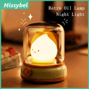 Retro oil lamp LED night lamp cute and creative lamp cartoon desk lamp coffee bar home decoration hotel bedroom USB charging night lamp bedroom creative childrens gift