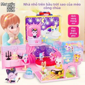 QIMIAOMENGKE | Glowing Starry House Toy For Girls Birthday Gift