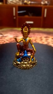 Tượng Phật Thái lan bằng đồng vàng sơn màu  mini