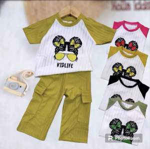 R Grosirr - Setelan Anak Cargo Viral Kidlife Anak Perempuan Knit HornetUsia 1 Tahun Sampai 8 Tahun