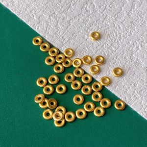 เครื่องประดับเงิน S925 ฝังทอง 24K สำหรับทำเครื่องประดับ DIY ลูกปัดโซ่เชือก ลูกปัดห่วงแบ่งส่วน เครื่องประดับตกแต่ง