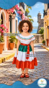 Baby Fourths Couture United Nation Puerto Rico Bolivia Dress Costume for Kids Girl National Attire for UN Events