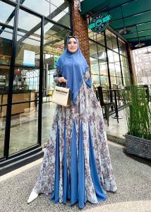 Glamz Kalina Gamis Set Jilbab Terbaru Mewah Elegan Modern Kekinian Dress Pesta Baju Muslim Wanita
