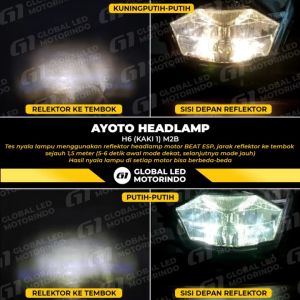 AYOTO Lampu Depan Headlamp H6 Kaki 1 LED M2B AC DC Motor Matic / Bebek